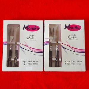 NWT, Monika High Quality Stainless Steel 12 Fruit Knives and 12  Fruit Fork .